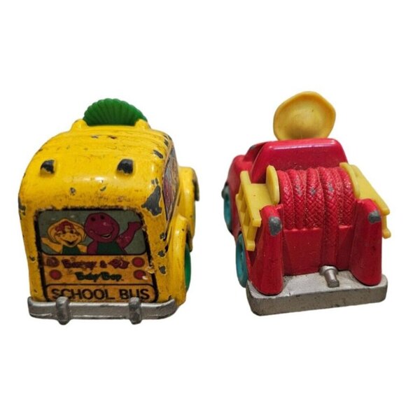 Barney Diecast Vehicles Baby Bop and BJ Fire Engine School Bus Vintage 1997 - Picture 6 of 8